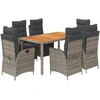 Image de vidaXL Ensemble de jardin 7 pièces avec coussins Gris Poly rotin
