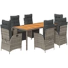 Image de vidaXL Ensemble de jardin 7 pièces avec coussins Gris Poly rotin
