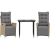Image de vidaXL Ensemble de jardin 3 pièces avec coussins Mélange beige Poly rotin