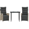 Image de vidaXL Ensemble de jardin 3 pièces avec coussins gris clair Poly rotin