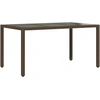 Image de vidaXL Table de jardin avec plateau en verre brun 150x90x75 cm Poly rotin