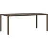 Image de vidaXL Table de jardin avec plateau en verre brun 190x90x75 cm Poly rotin