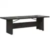 Image de vidaXL Table de jardin avec plateau en verre noir 240x90x75 cm Poly rotin