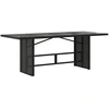 Image de vidaXL Table de jardin avec plateau en verre noir 190x80x75 cm Poly rotin