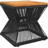 Image de vidaXL Table basse avec structure métallique noire 38x38x38 cm en acacia