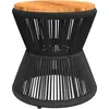 Image de vidaXL Table basse avec structure métallique noire Ø 45x44 cm en acacia