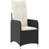 Image de vidaXL Fauteuil de jardin Réglable avec coussins Noir Poly Rattan