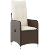 Image de vidaXL Fauteuil de jardin Réglable avec coussins Marron Poly Rattan