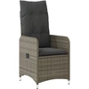 Image de vidaXL Fauteuil de jardin Réglable avec coussin Gris Poly Rattan