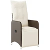 Image de vidaXL Fauteuil de jardin Réglable avec coussins Marron Poly Rattan