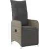 Image de vidaXL Fauteuil de jardin Réglable avec coussin Gris Poly Rattan