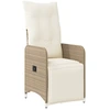 Image de vidaXL Fauteuil de jardin avec coussin Réglable Beige Poly Rattan