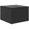 Image de Table de jardin avec plateau en verre noir 55x55x37 cm Poly rotin