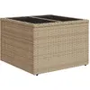 Image de vidaXL Table de jardin avec plateau en verre beige 55x55x37 cm Poly rotin