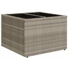 Image de vidaXL Table de jardin avec plateau en verre gris clair 55x55x37 cm Poly rotin