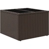Image de vidaXL Table de jardin avec plateau en verre brun 55x55x37 cm Poly rotin