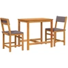 Image de vidaXL Ensemble de meubles de balcon 3 pièces avec coussins en bois massif d'acacia