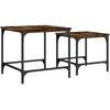 Image de vidaXL Tables d'ensemble 2 pcs. Chêne fumé Matériau dérivé du bois