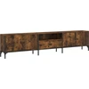 Image de vidaXL Armoire TV avec tiroir Chêne fumé 200x25x44cm Bois composite