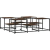 Image de vidaXL Table basse chêne fumé 121x121x40 cm Bois composite
