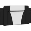 Image de vidaXL Coussin de tête "Viana" noir-blanc 100 cm similicuir