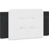 Image de vidaXL Coussin de tête "Zadar" noir-blanc 100 cm similicuir