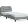 Image de vidaXL Cadre de lit sans matelas "Hvar" gris clair 80x200 cm Tissu