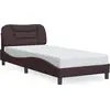 Image de vidaXL Cadre de lit sans matelas "Hvar" brun foncé 80x200 cm Tissu