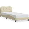 Image de vidaXL Cadre de lit sans matelas "Hvar" Crème 80x200 cm Tissu