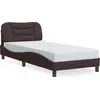 Image de vidaXL Cadre de lit sans matelas "Hvar" brun foncé 90x190 cm Tissu