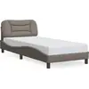 Image de vidaXL Cadre de lit sans matelas "Hvar" Taupe 90x190 cm Tissu