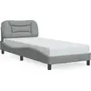 Image de vidaXL Cadre de lit sans matelas "Hvar" gris clair 90x200 cm Tissu