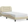 Image de vidaXL Cadre de lit sans matelas "Hvar" Crème 90x200 cm Tissu