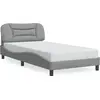 Image de vidaXL Cadre de lit sans matelas "Hvar" gris clair 100x200 cm Tissu