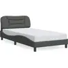 Image de vidaXL Cadre de lit sans matelas "Hvar" gris foncé 100x200 cm Tissu