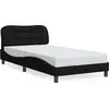 Image de vidaXL Cadre de lit sans matelas "Hvar" noir 100x200 cm Tissu
