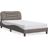 Image de vidaXL Cadre de lit sans matelas "Hvar" Taupe 100x200 cm Tissu