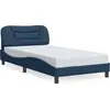 Image de vidaXL Cadre de lit sans matelas "Hvar" bleu 100x200 cm Tissu