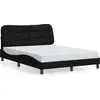 Image de vidaXL Cadre de lit sans matelas "Hvar" noir 120x200 cm Tissu