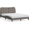 Image de vidaXL Cadre de lit sans matelas "Hvar" Taupe 120x200 cm Tissu