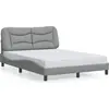 Image de vidaXL Cadre de lit sans matelas "Hvar" gris clair 140x190 cm Tissu