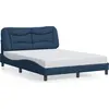 Image de vidaXL Cadre de lit sans matelas "Hvar" bleu 140x190 cm Tissu