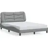 Image de vidaXL Cadre de lit sans matelas "Hvar" gris clair 140x200 cm Tissu