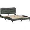 Image de vidaXL Cadre de lit sans matelas "Hvar" gris foncé 140x200 cm Tissu