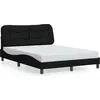 Image de vidaXL Cadre de lit sans matelas "Hvar" noir 140x200 cm Tissu