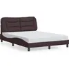 Image de vidaXL Cadre de lit sans matelas "Hvar" brun foncé 140x200 cm Tissu