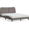 Image de vidaXL Cadre de lit sans matelas "Hvar" Taupe 140x200 cm Tissu