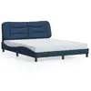 Image de vidaXL Cadre de lit sans matelas "Hvar" bleu 160x200 cm Tissu