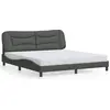 Image de vidaXL Cadre de lit sans matelas "Hvar" gris foncé 180x200 cm Tissu