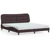 Image de vidaXL Cadre de lit sans matelas "Hvar" brun foncé 180x200 cm Tissu
